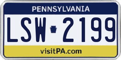 PA license plate LSW2199