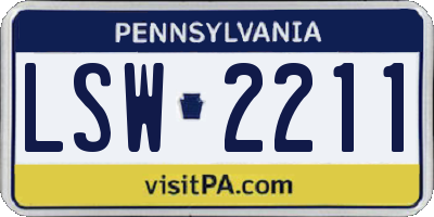 PA license plate LSW2211