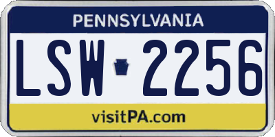 PA license plate LSW2256