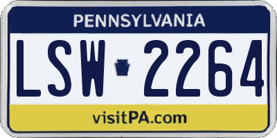 PA license plate LSW2264