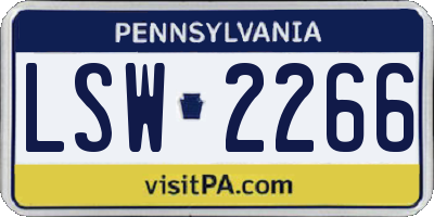 PA license plate LSW2266