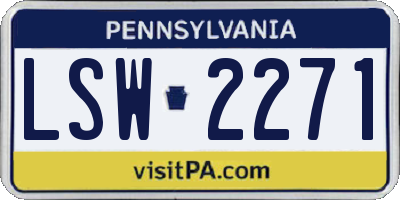 PA license plate LSW2271