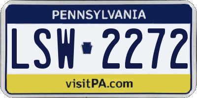 PA license plate LSW2272