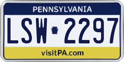 PA license plate LSW2297