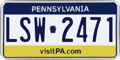 PA license plate LSW2471