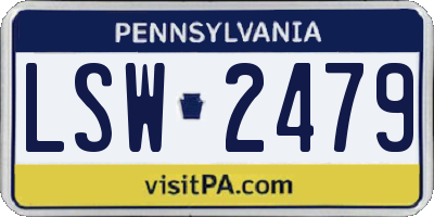PA license plate LSW2479
