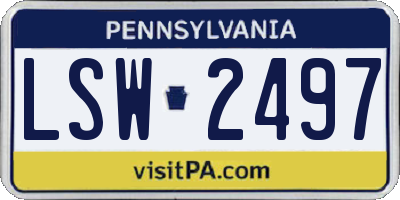 PA license plate LSW2497