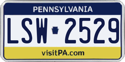PA license plate LSW2529