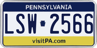 PA license plate LSW2566