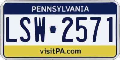 PA license plate LSW2571