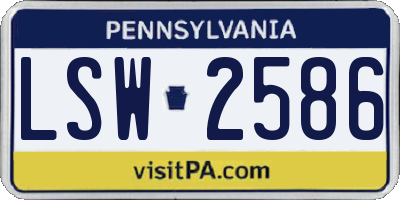 PA license plate LSW2586