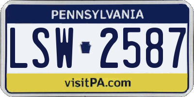 PA license plate LSW2587