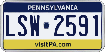 PA license plate LSW2591