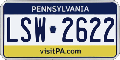 PA license plate LSW2622