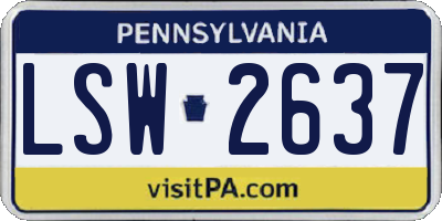 PA license plate LSW2637