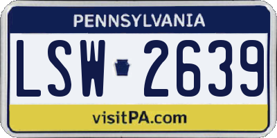 PA license plate LSW2639