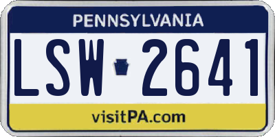 PA license plate LSW2641
