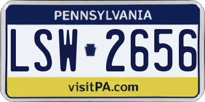 PA license plate LSW2656