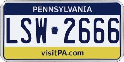 PA license plate LSW2666