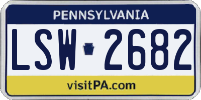 PA license plate LSW2682