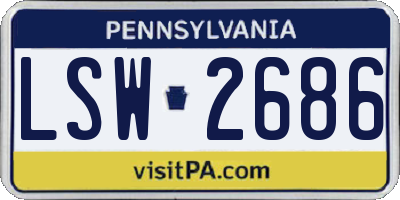 PA license plate LSW2686