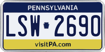 PA license plate LSW2690