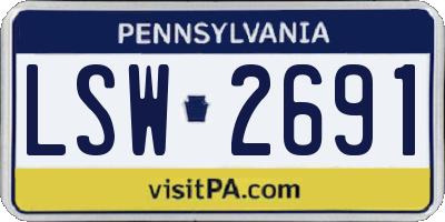 PA license plate LSW2691