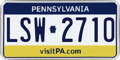 PA license plate LSW2710