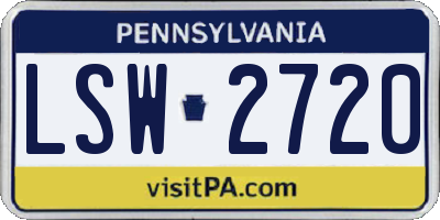 PA license plate LSW2720