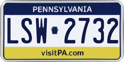 PA license plate LSW2732
