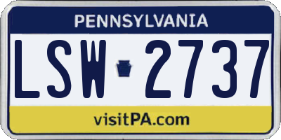 PA license plate LSW2737
