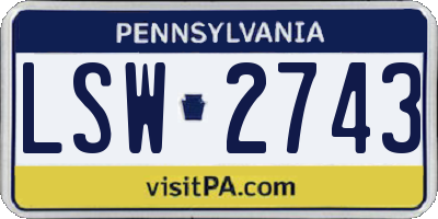 PA license plate LSW2743