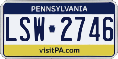 PA license plate LSW2746