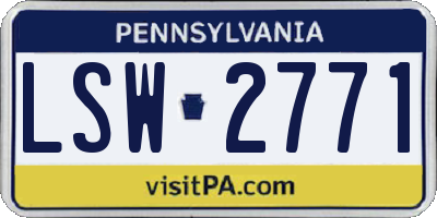 PA license plate LSW2771