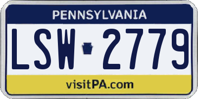 PA license plate LSW2779