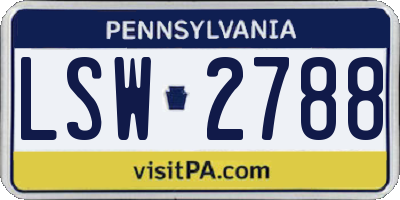 PA license plate LSW2788