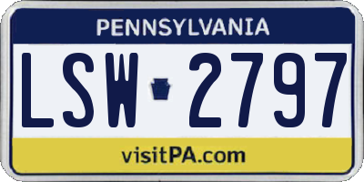 PA license plate LSW2797