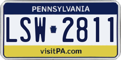 PA license plate LSW2811