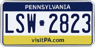 PA license plate LSW2823