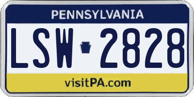 PA license plate LSW2828