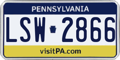 PA license plate LSW2866