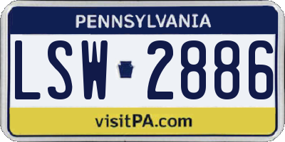 PA license plate LSW2886