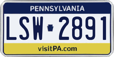 PA license plate LSW2891