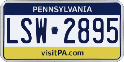 PA license plate LSW2895