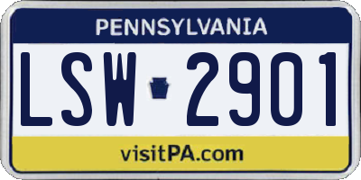 PA license plate LSW2901