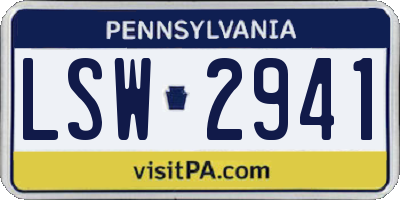 PA license plate LSW2941