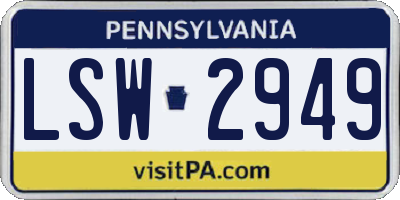 PA license plate LSW2949