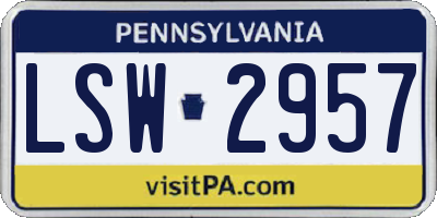 PA license plate LSW2957