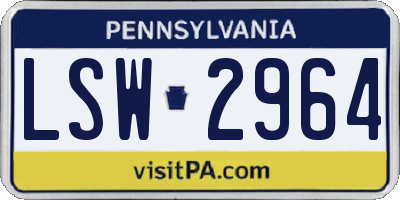 PA license plate LSW2964
