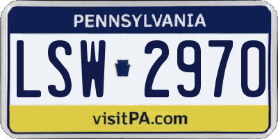 PA license plate LSW2970